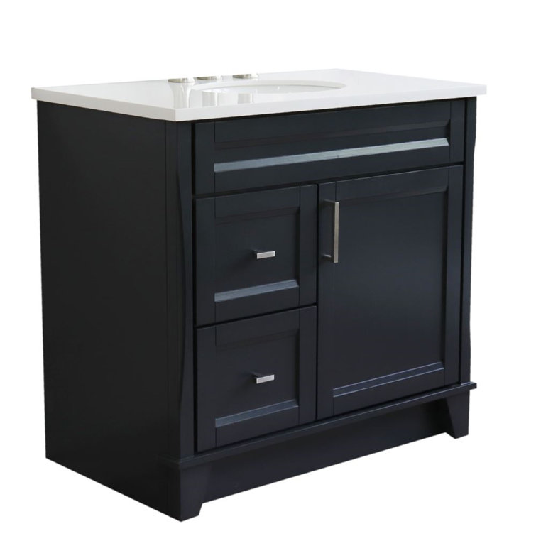 Red Barrel Studio® 37'' Single Bathroom Vanity with White Quartz Top